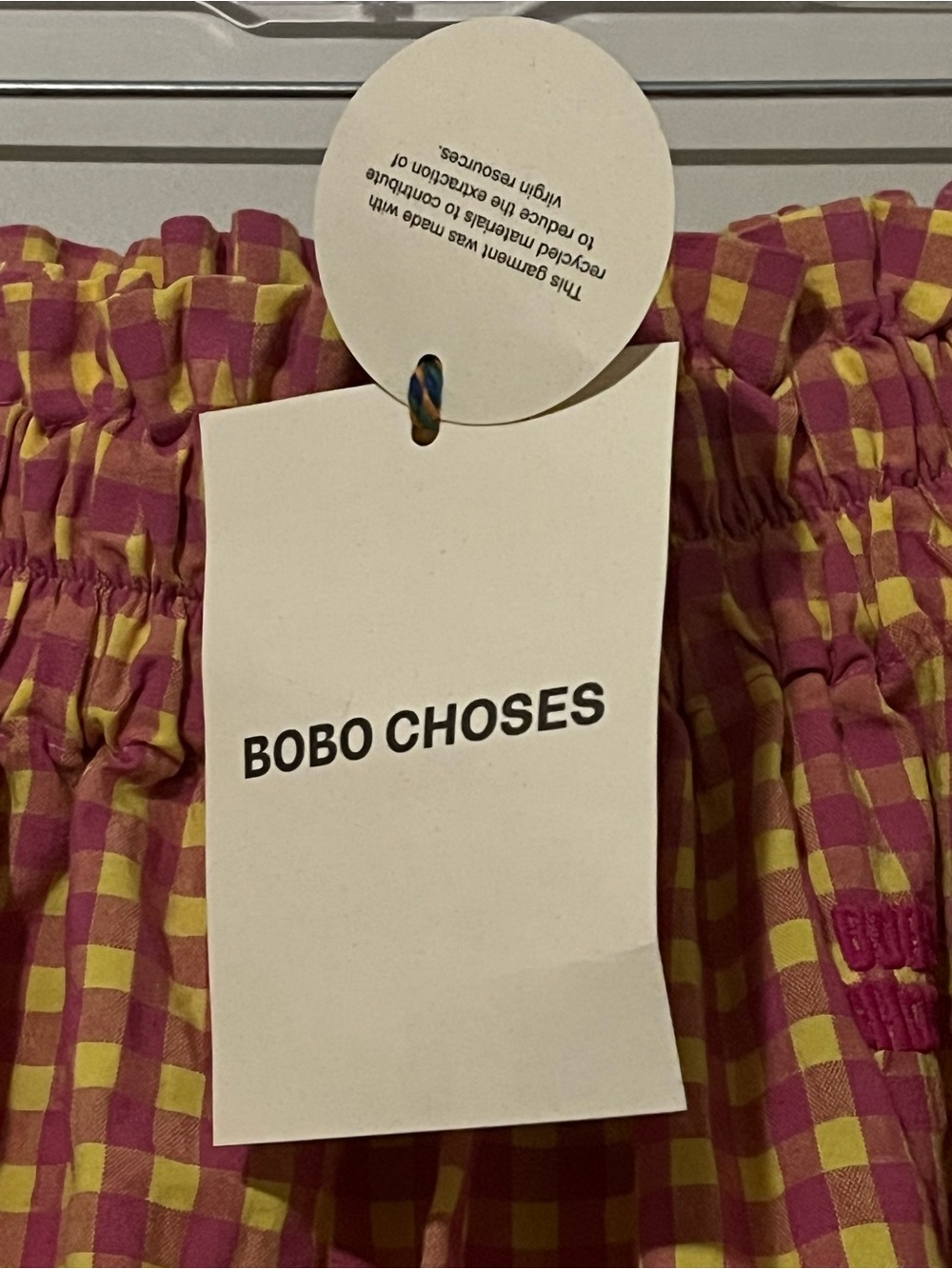 Bobo Choses Pink and Yellow Gingham Skirt